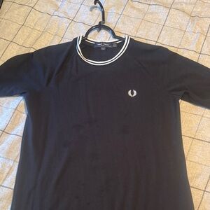 Fred Perry Navy Shirt dress with White Accents